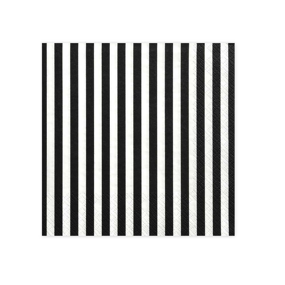 20 Serviette à rayures noir