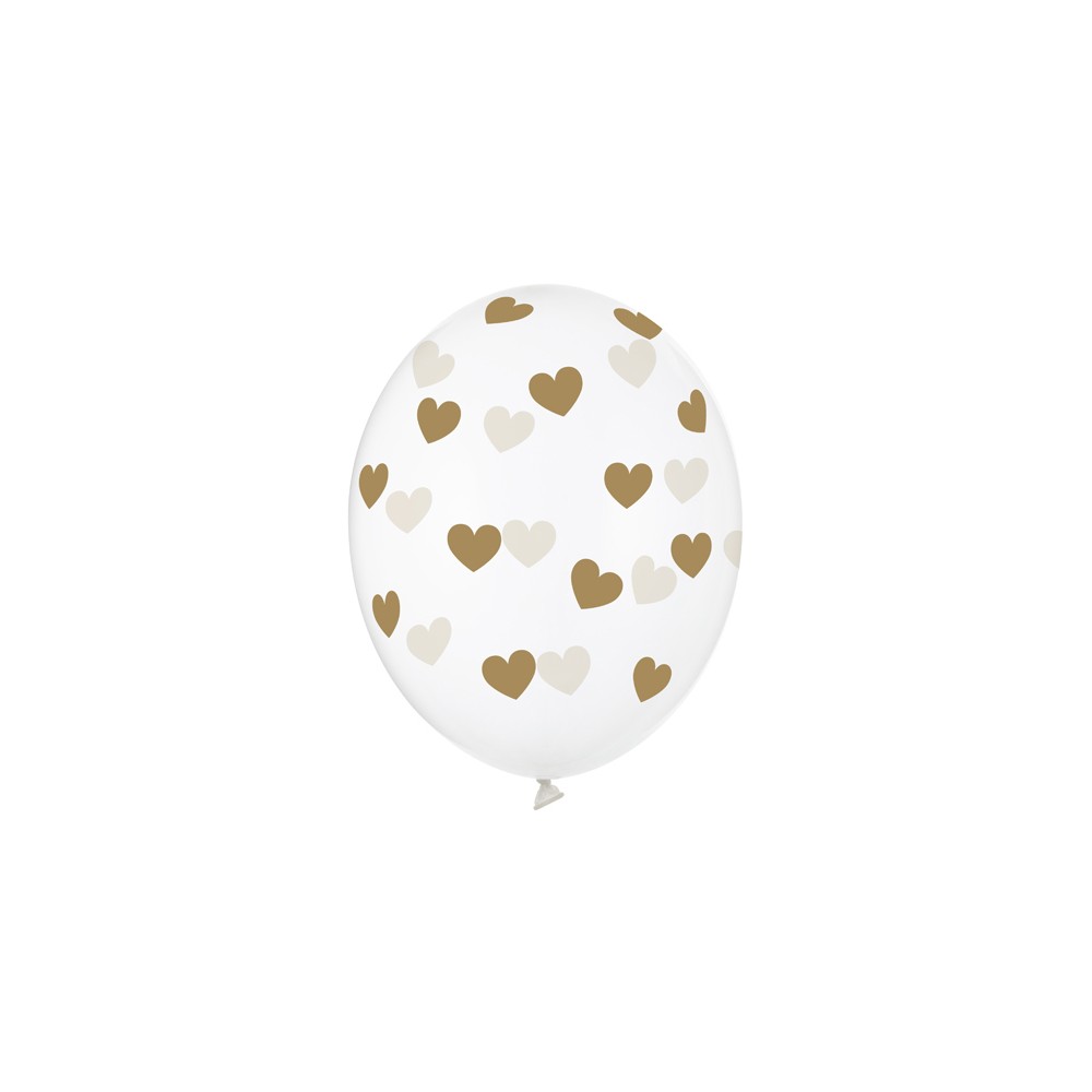 Ballons 30 cm, Coeurs, Cristal clair