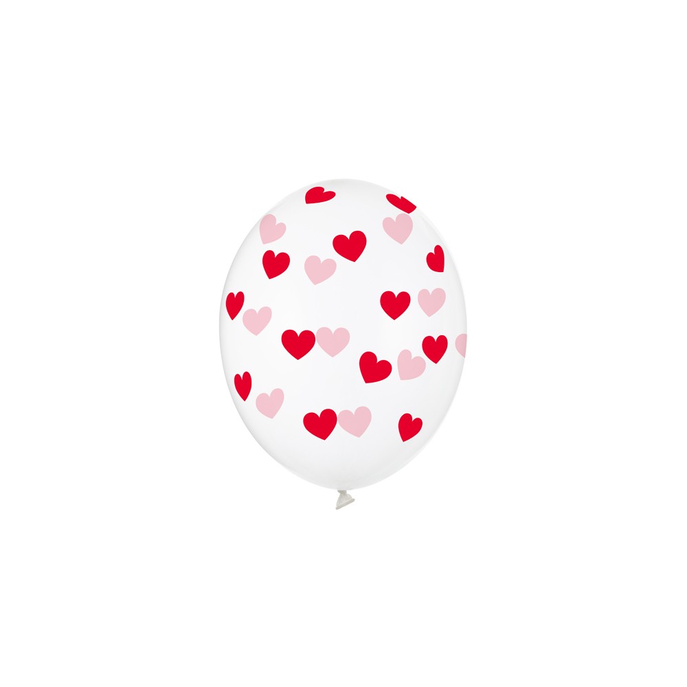 Ballons 30 cm, Coeurs, Cristal clair