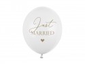 Ballons 30 cm, Just Married, Blanc pur pastel