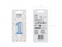 Bougie d'anniversaire Chiffre 1, bleu, 7 cm