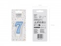 Bougie d'anniversaire Chiffre 7, bleu, 7cm
