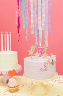 Bougie d'anniversaire Chiffre 7, rose, 7cm