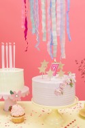 Bougie d'anniversaire Chiffre 7, rose, 7cm