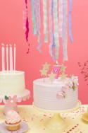 Bougie d'anniversaire Chiffre 7, rose, 7cm