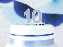 Bougie d'anniversaire Chiffre 0, argent, 7cm