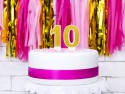 Bougie d'anniversaire Chiffre 0, or, 7 cm