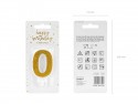 Bougie d'anniversaire Chiffre 0, or, 7 cm