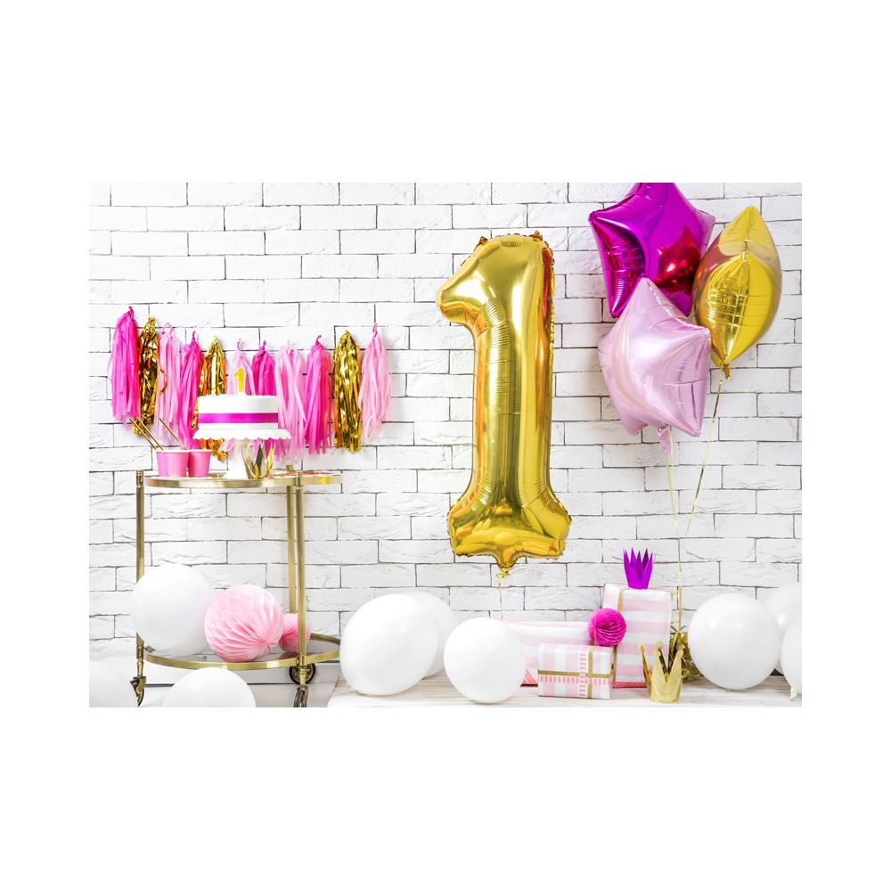 Bougie d'anniversaire Chiffre 1, dorée, 7 cm