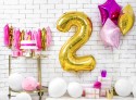 Bougie d'anniversaire Chiffre 2, dorée, 7 cm