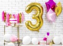 Bougie d'anniversaire Chiffre 3, dorée, 7 cm