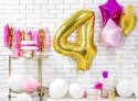 Bougie d'anniversaire Chiffre 4, dorée, 7 cm