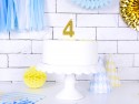 Bougie d'anniversaire Chiffre 4, dorée, 7 cm