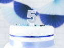 Bougie d'anniversaire Chiffre 5, argent, 7cm