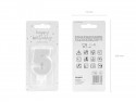 Bougie d'anniversaire Chiffre 5, argent, 7cm
