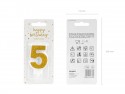 Bougie d'anniversaire Chiffre 5, doré, 7cm
