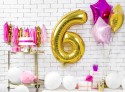 Bougie d'anniversaire Chiffre 6, doré, 7cm