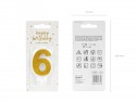 Bougie d'anniversaire Chiffre 6, doré, 7cm