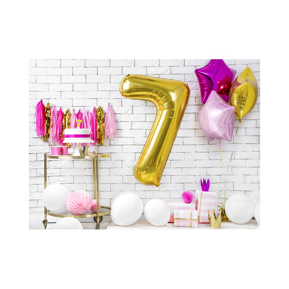 Bougie d'anniversaire Chiffre 7, doré, 7cm
