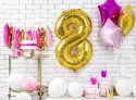Bougie d'anniversaire Chiffre 8, dorée, 7 cm