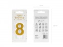 Bougie d'anniversaire Chiffre 8, dorée, 7 cm