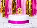 Bougie d'anniversaire Chiffre 8, dorée, 7 cm