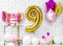 Bougie d'anniversaire Chiffre 9, doré, 7cm