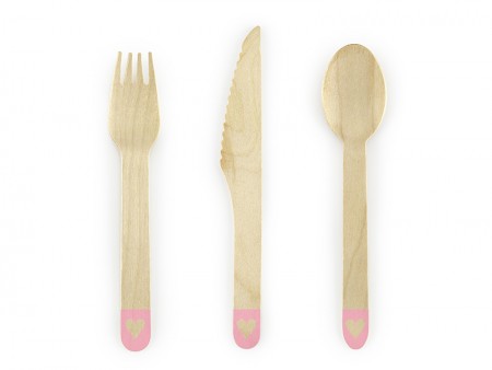Couverts en bois Cœurs,...