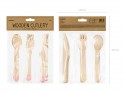 Couverts en bois Cœurs, rose vif 16cm