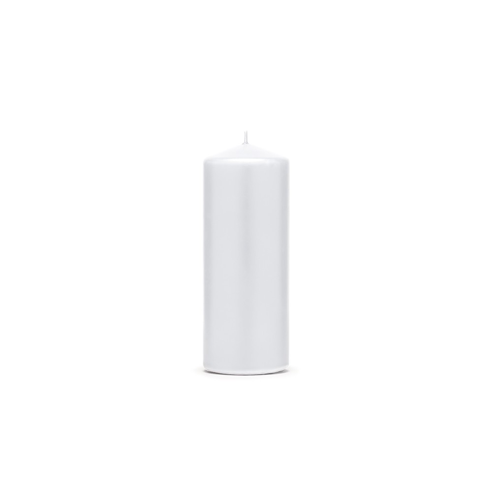 Pilier bougie, mat, blanc, 15 x 6 cm