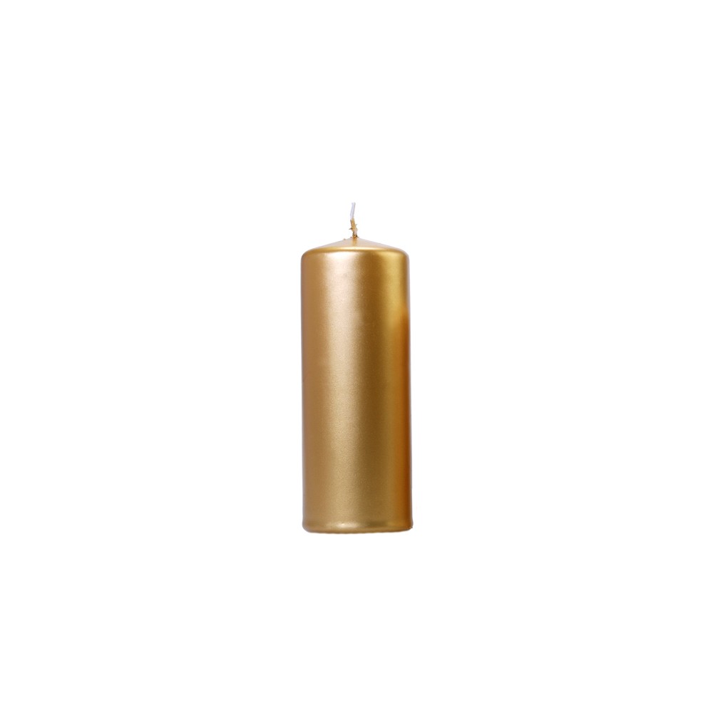 Bougie club métallisée, or, 15 x 6cm