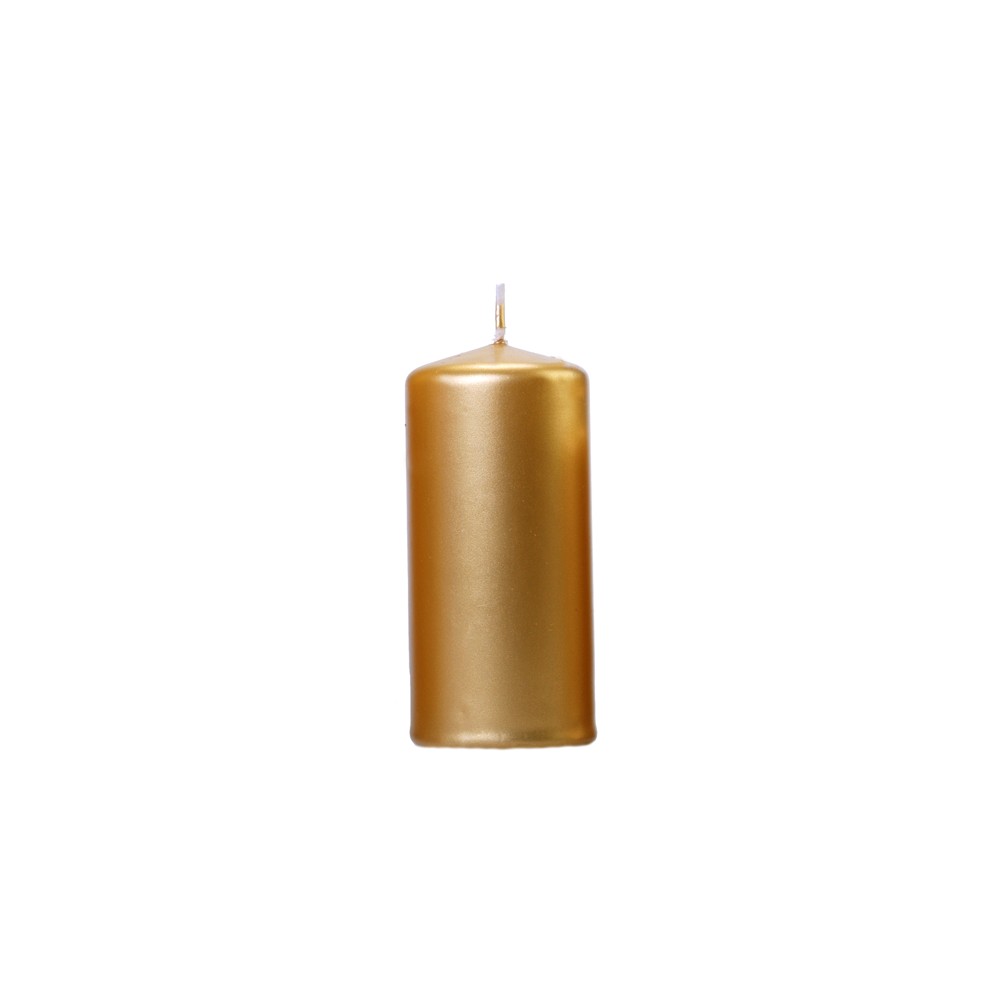 Bougie club métallisée, or, or, 12 x 6cm