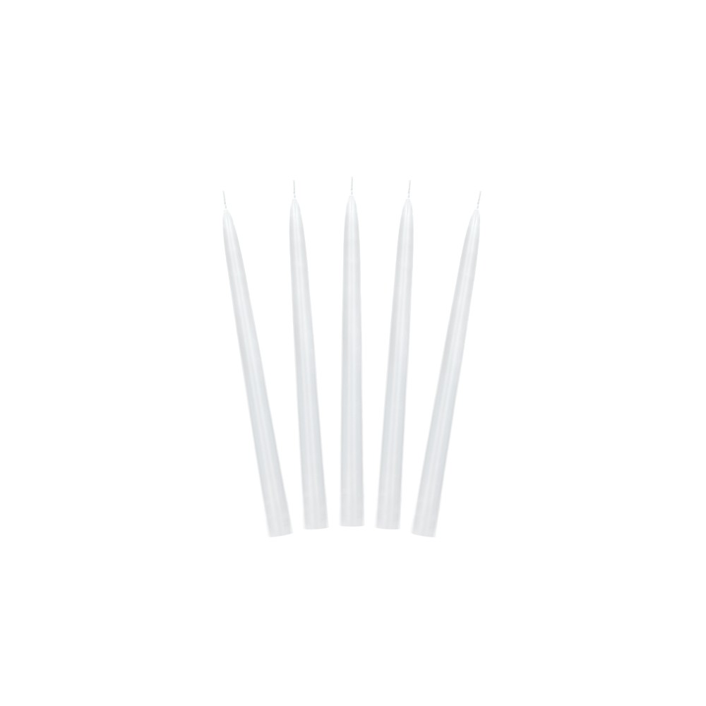 Bougie conique mate, blanc, 24cm