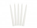 Bougies coniques métalliques, perle, 24cm
