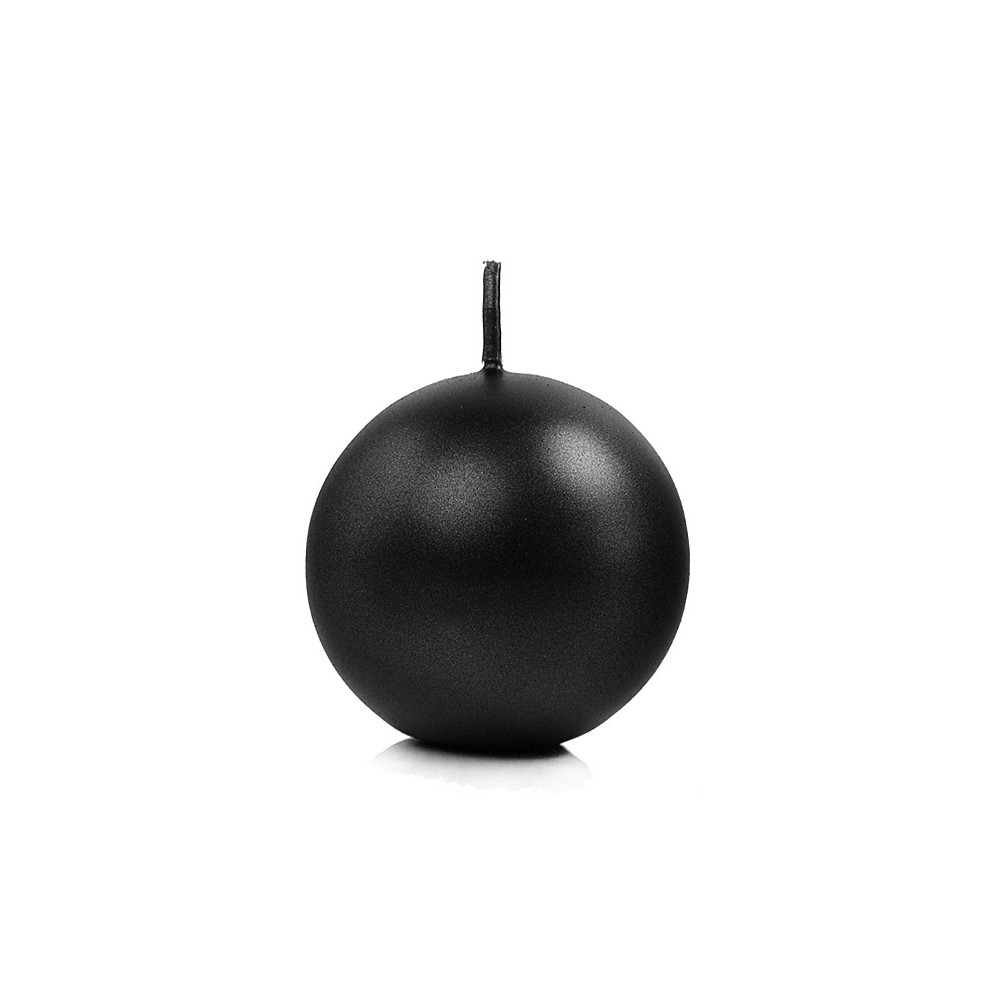 Bougie Sphère métallique, noir, 6cm