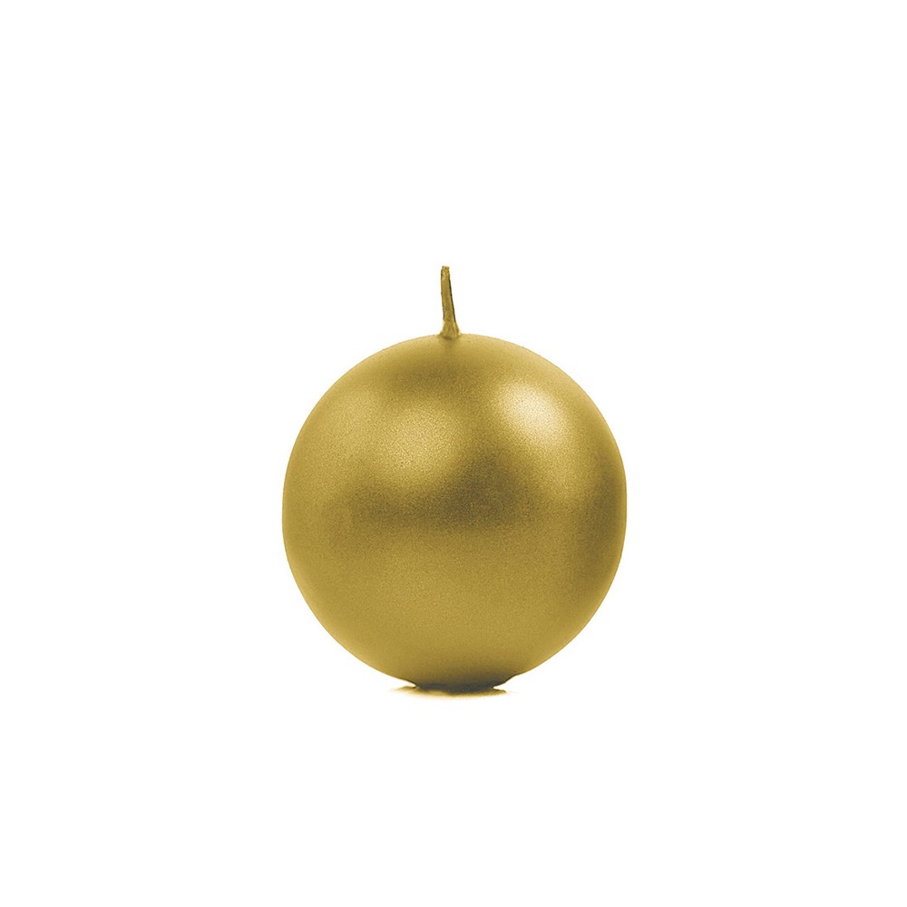 Bougie Sphère métallique, or, 6cm