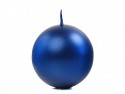 Bougie Sphère métallique, bleu marine, 6cm