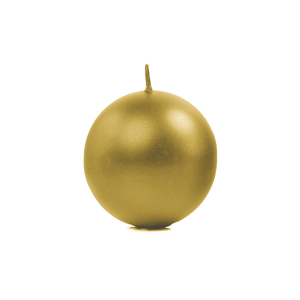 Bougie Sphère métallique, or, 8cm