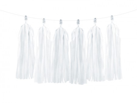 Guirlande de pompon, blanche
