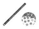 Canon à confettis avec étoiles, 80 cm, argent