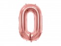 Ballon en aluminium Chiffre ''0'', 86cm, or rose