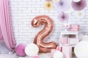 Ballon en aluminium Chiffre ''2'', 86cm, or rose
