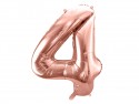 Ballon en aluminium Chiffre ''4'', 86cm, or rose