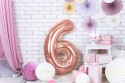 Ballon en aluminium Chiffre ''6'', 86cm, or rose