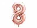Ballon en aluminium Chiffre ''8'', 86cm, or rose
