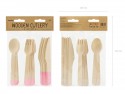 Couverts en bois, rose clair, 16cm