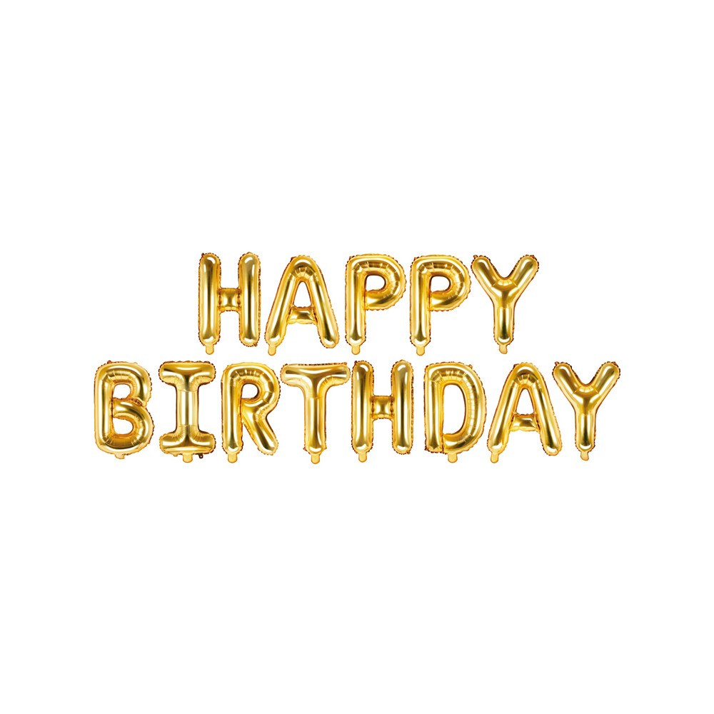 Ballon Mylar Happy Birthday, 340x35cm, or