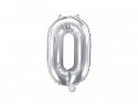 Ballon Mylar Chiffre ''0'', 35cm, argenté