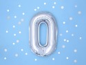 Ballon Mylar Chiffre ''0'', 35cm, argenté