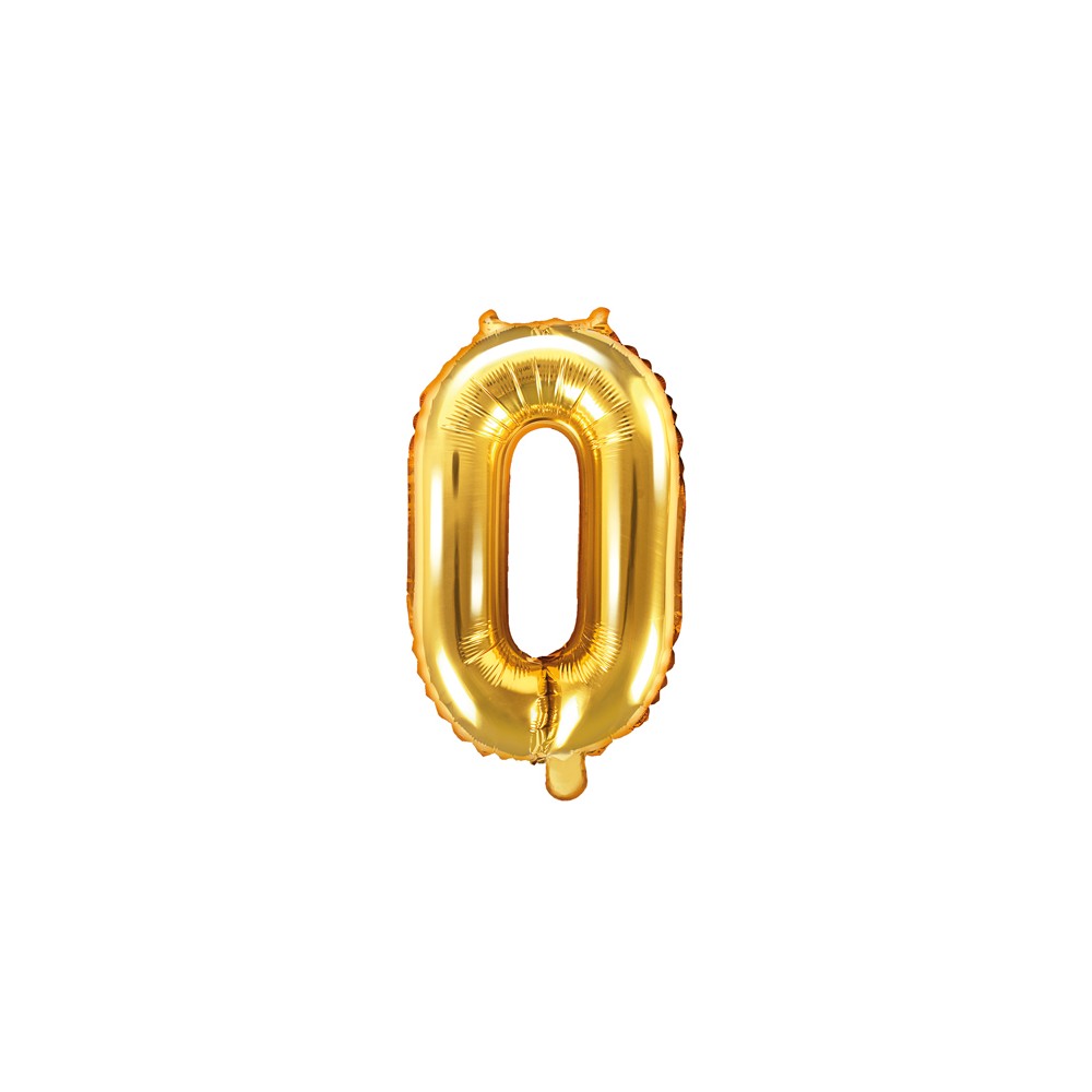 Ballon Mylar Chiffre ''0'', 35cm, doré